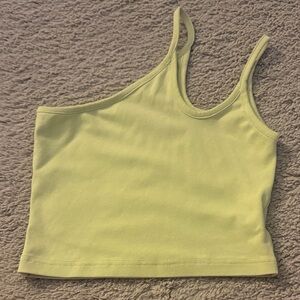 Lime Green Asymmetrical Strap Top